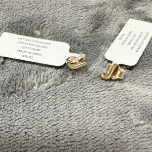 Kendra Scott Silver Letter J Stud Earrings